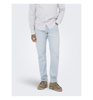 Jeans - Gebleichter hellblauer Denim