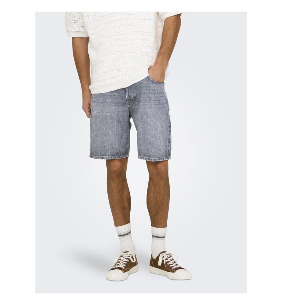 Denim Shorts - Mittelgrau