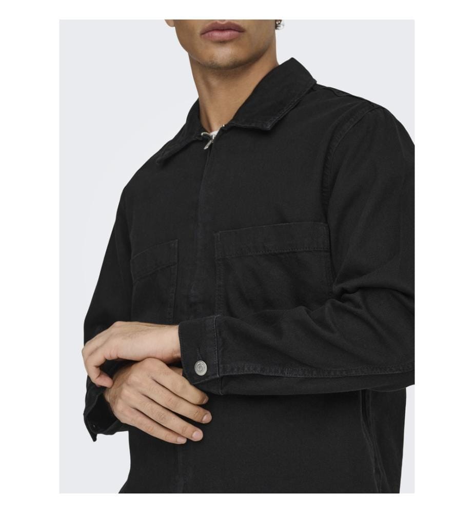 Jeansjacke - schwarzer Denim