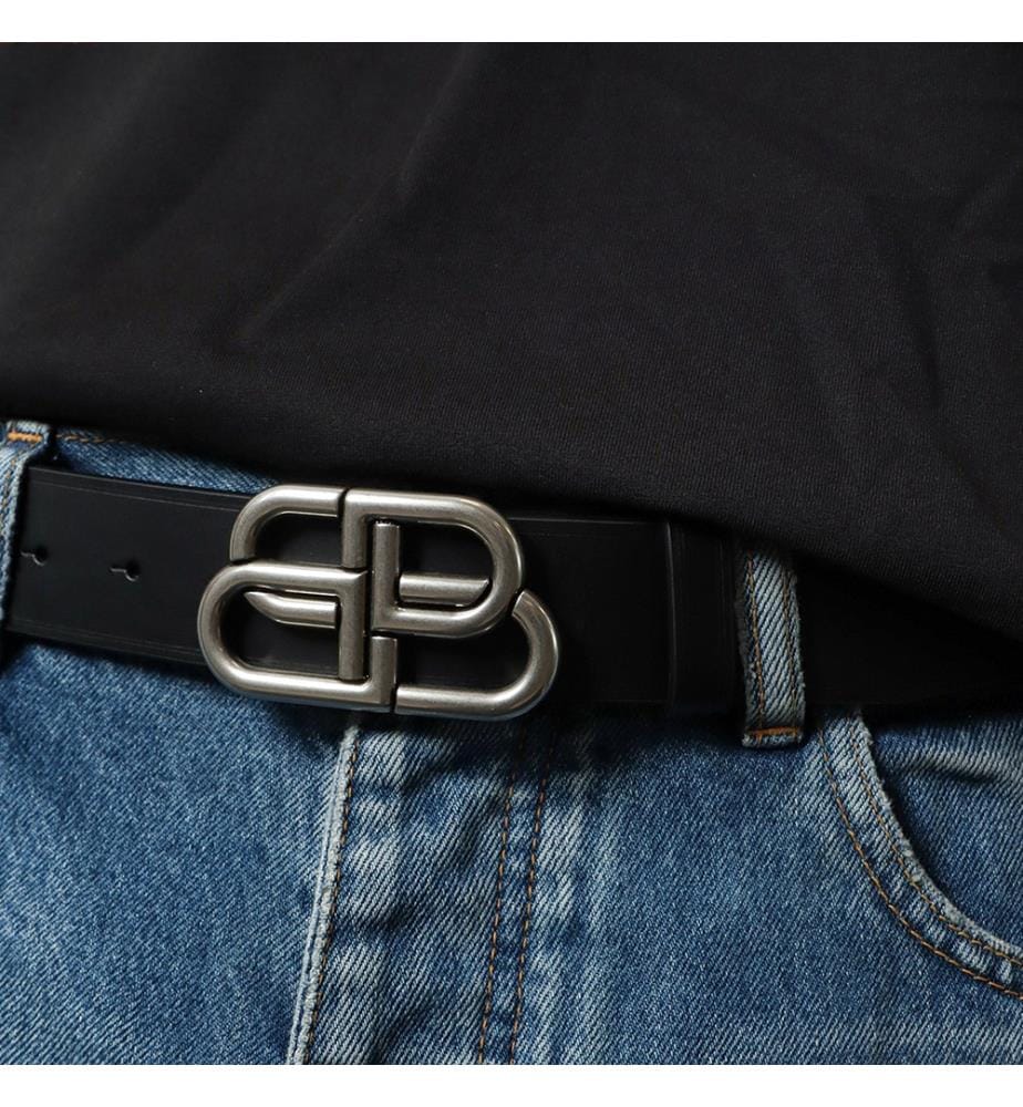 Ceinture en cuir BB - Noir