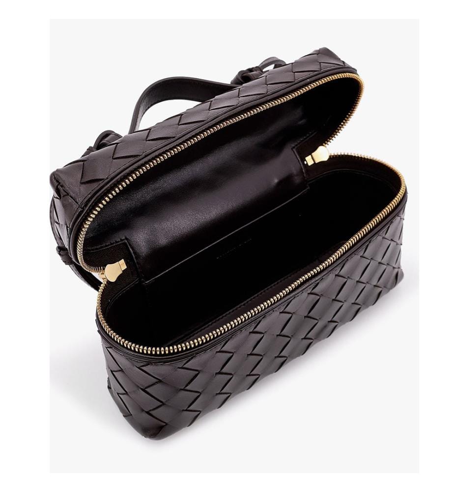 Ledertasche mit Reissverschluss – Braun