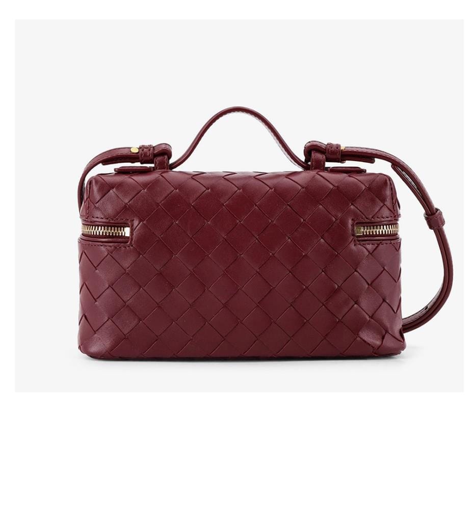 Ledertasche mit Reissverschluss – Bordeaux