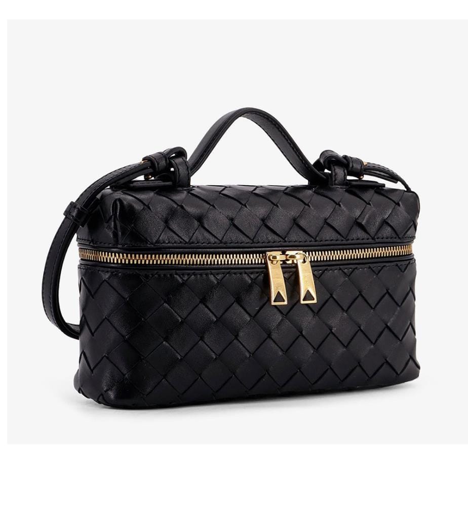 Sac en cuir zippé - Noir et doré