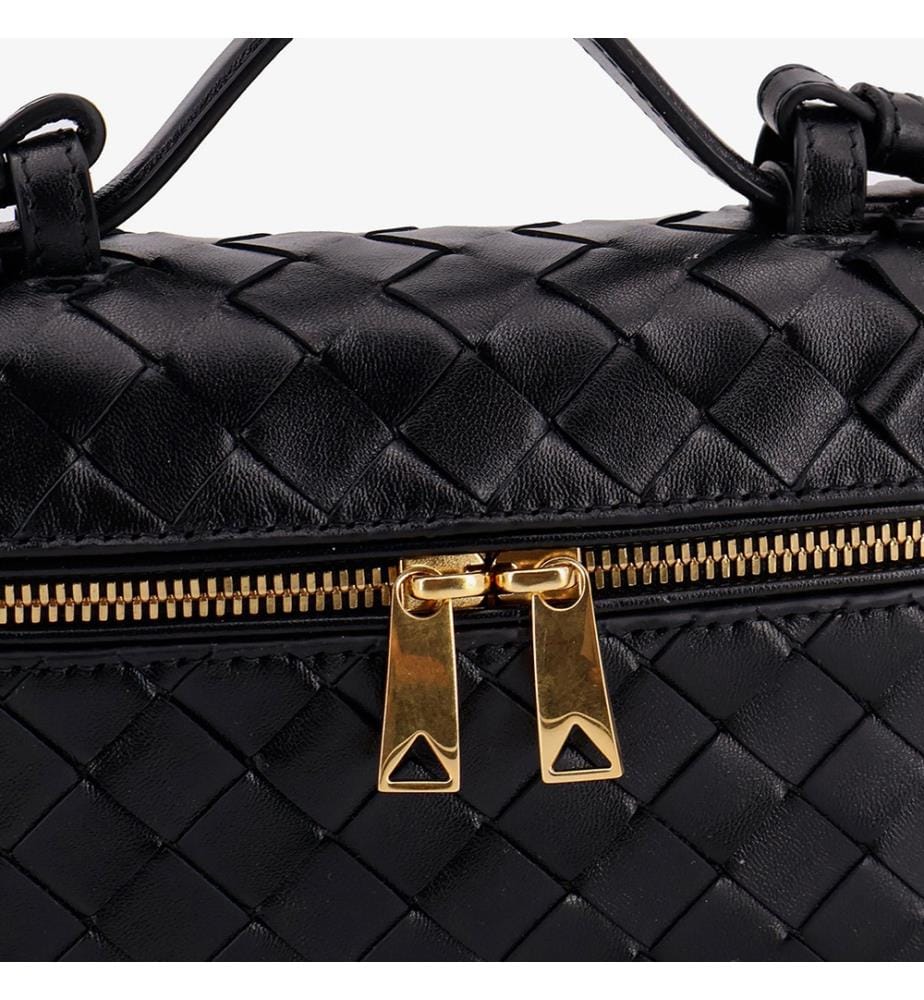Sac en cuir zippé - Noir et doré