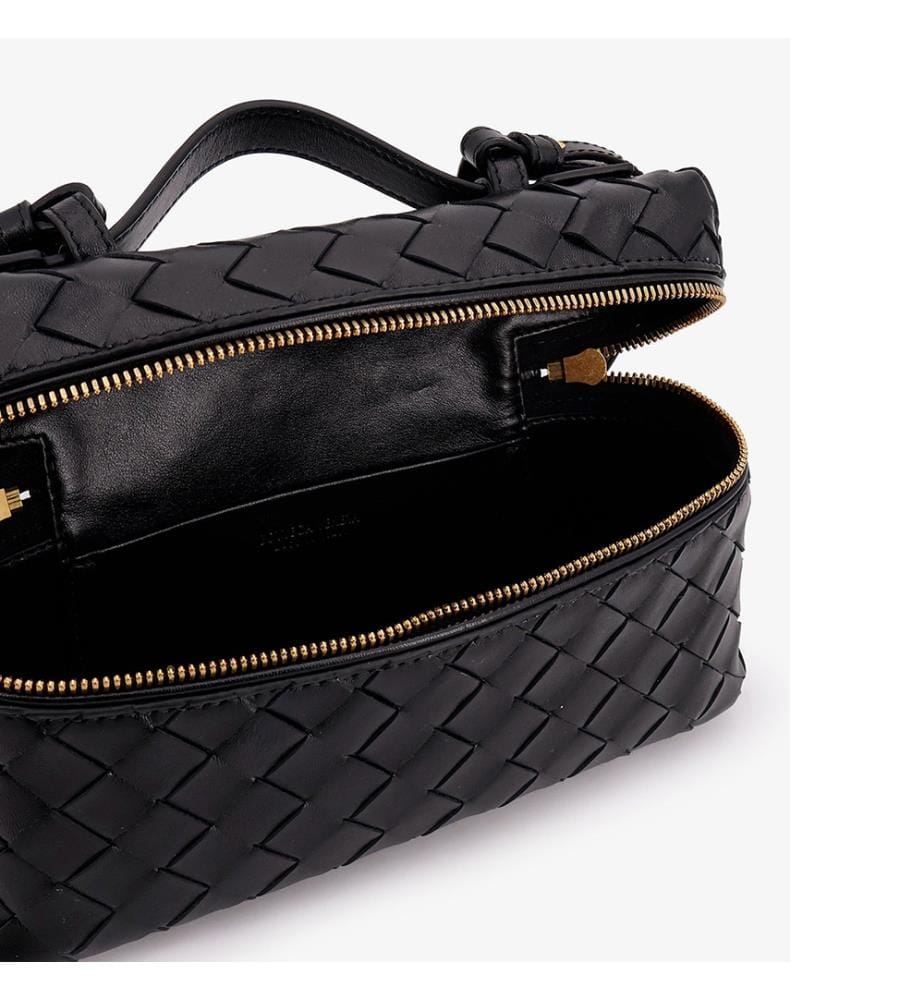 Sac en cuir zippé - Noir et doré
