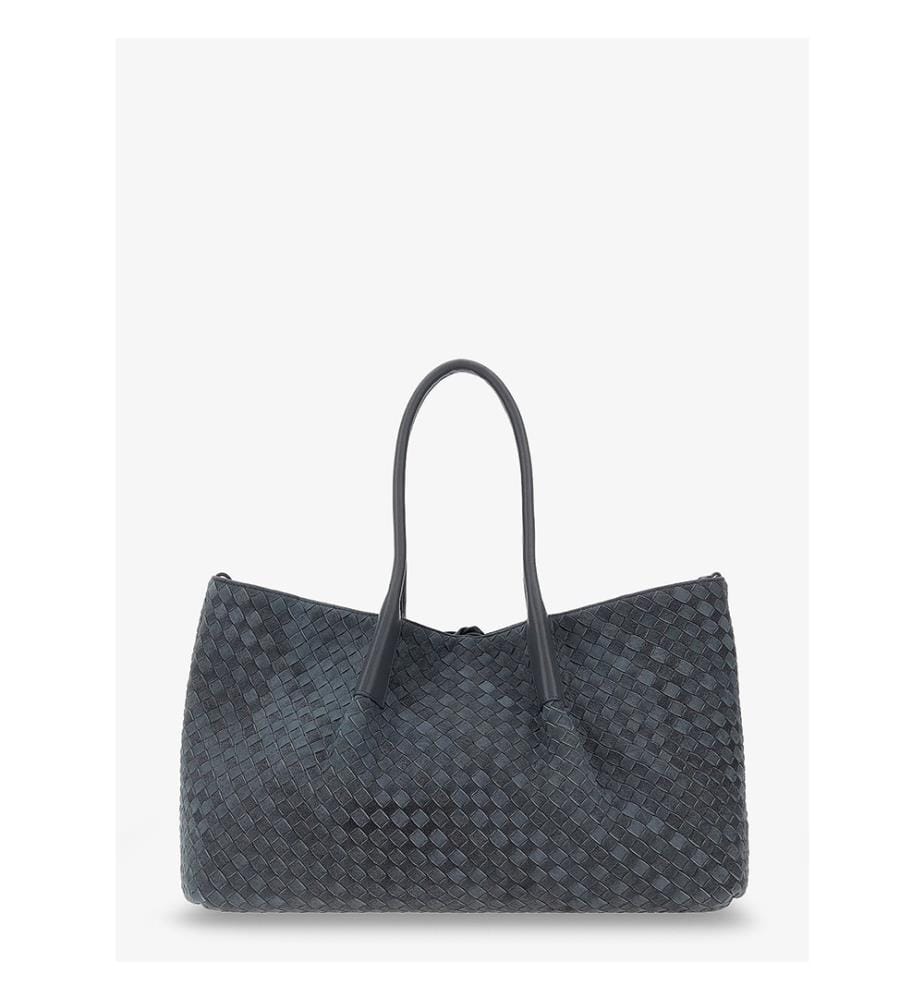 Sac à Main en Daim avec Motif Intrecciato - Pinacoteca - Nuageux