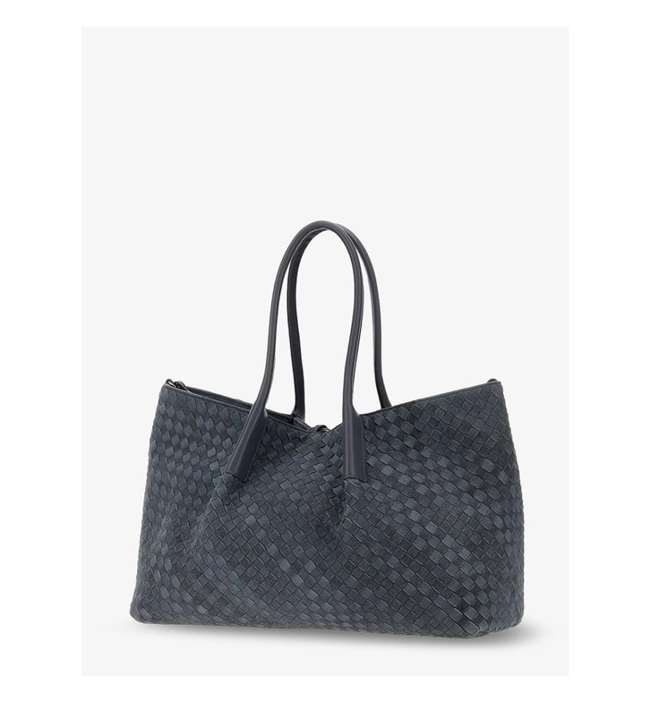 Sac à Main en Daim avec Motif Intrecciato - Pinacoteca - Nuageux