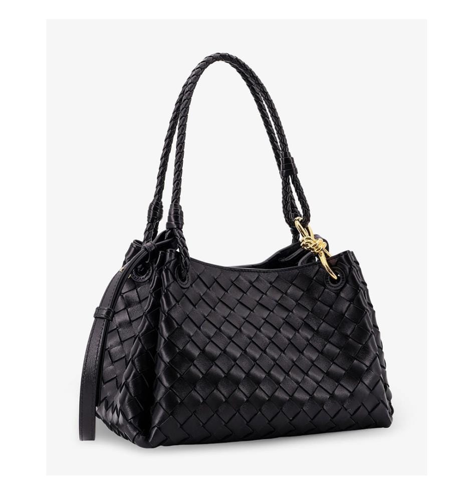 Borsa in pelle di agnello - Nero e ottone