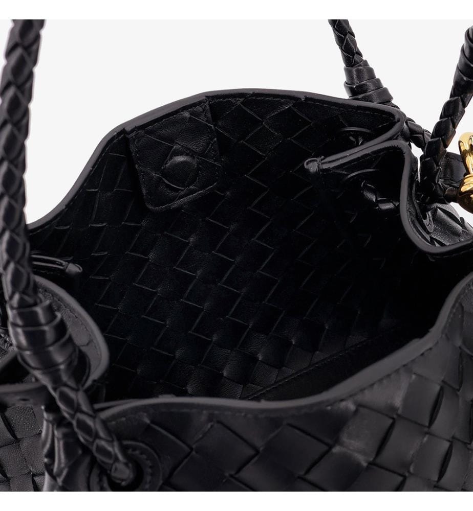 Borsa in pelle di agnello - Nero e ottone