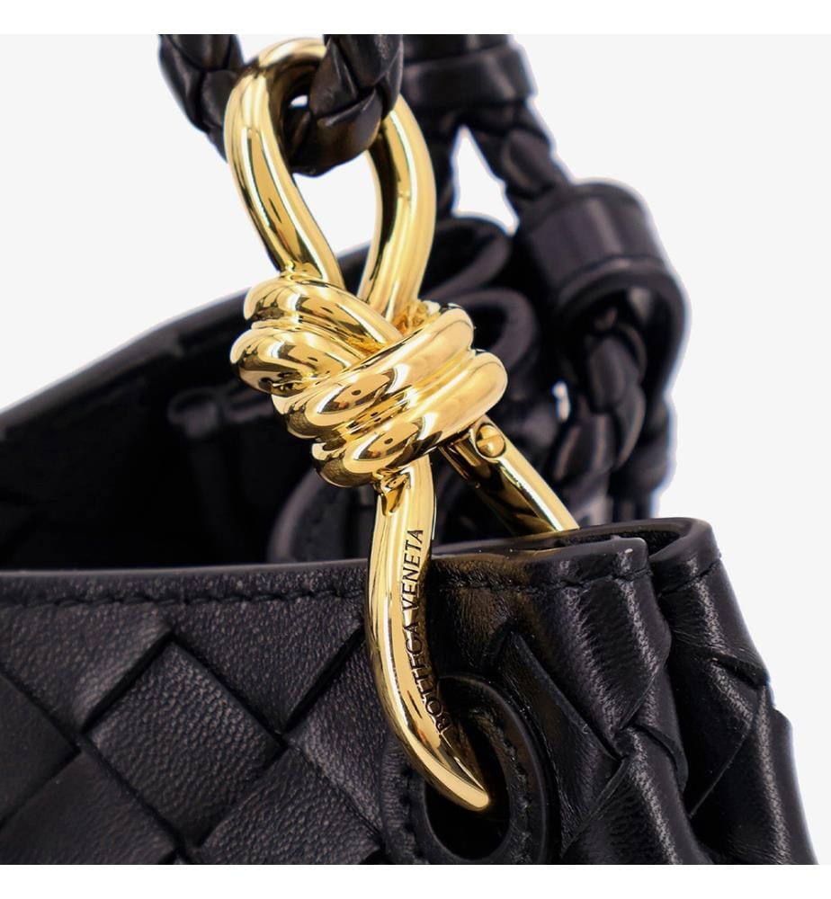 Borsa in pelle di agnello - Nero e ottone