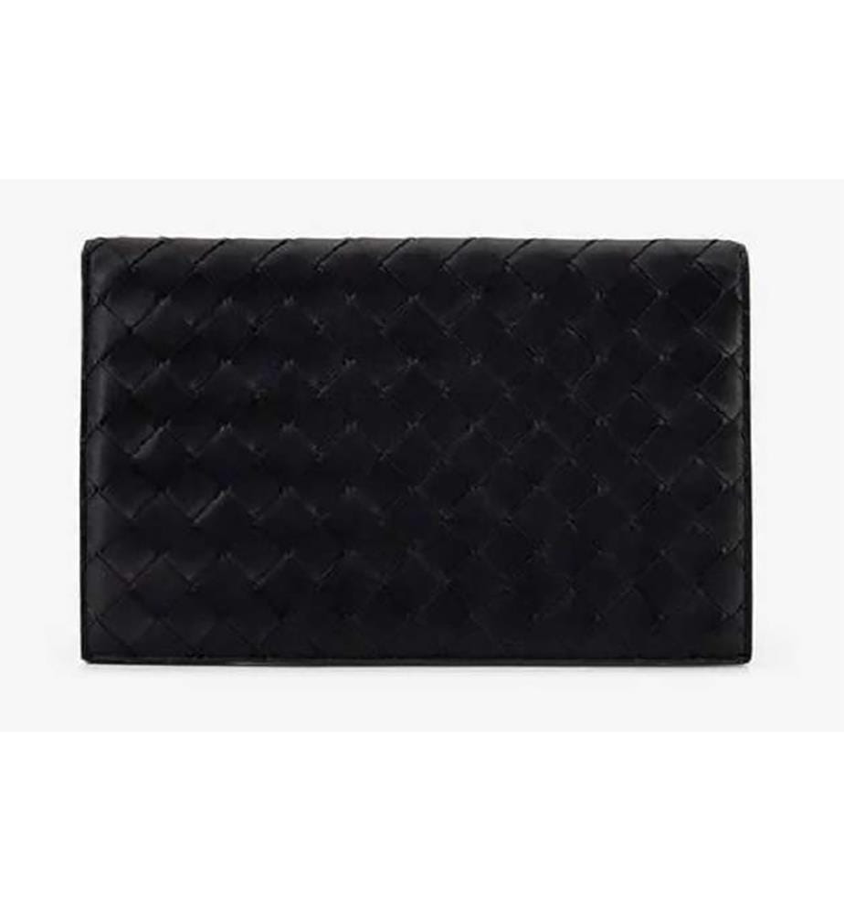 Leder-Clutch-Tasche - Schwarz