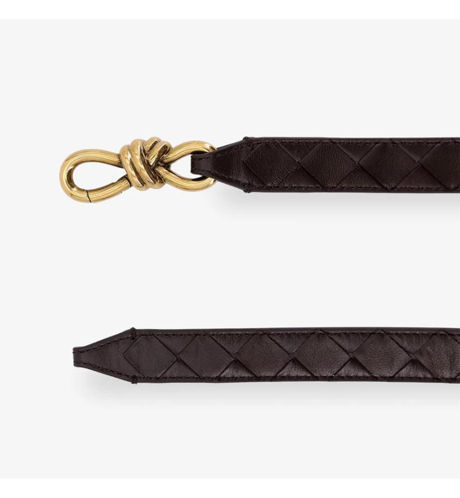 Ceinture en cuir avec motif Intrecciato - Fondant & Brass
