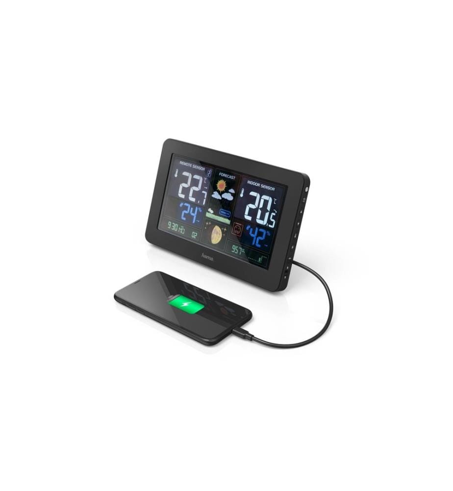 HAMA - Station météo Premium avec écran couleur LED Noir