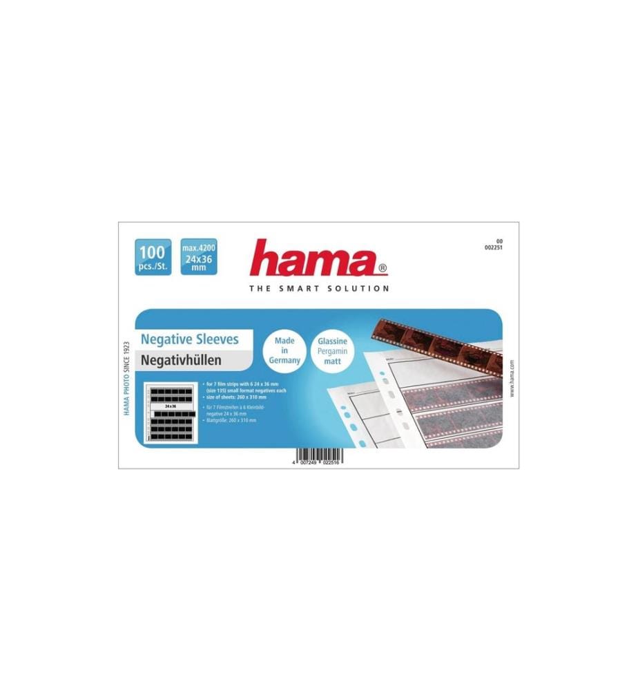 HAMA - Pochette transparente Glassine négative pour 42 négatifs, 100 pièces