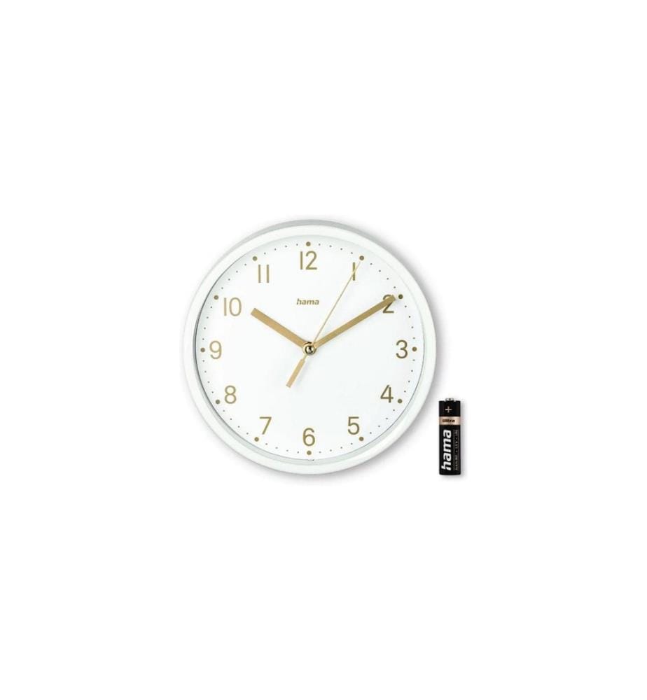 HAMA - Tischuhr Madeira Ø 16 cm, Weiss