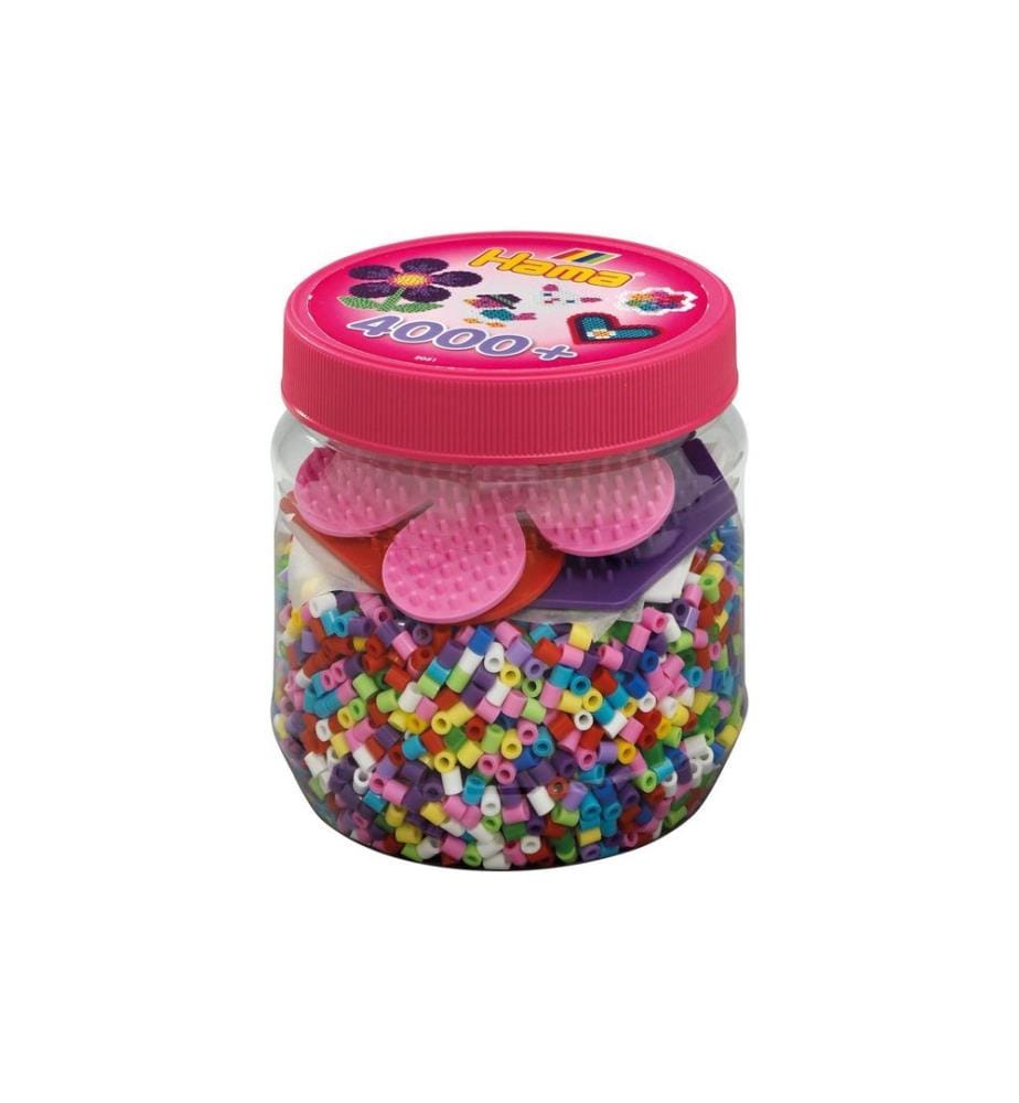 HAMA - Bügelperlen midi, 4.000 Stk. + 3 Stiftplatten Mehrfarbig