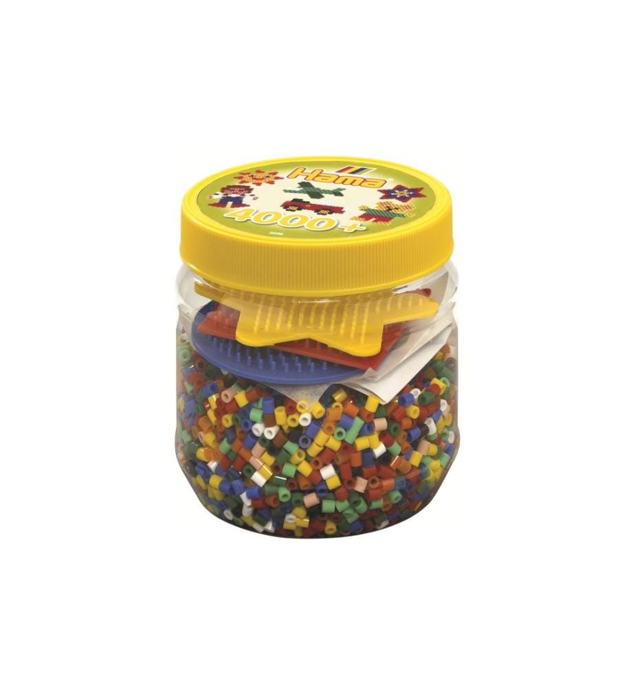 HAMA - Bügelperlen midi, 4.000 Stk. + 3 Stiftplatten Mehrfarbig