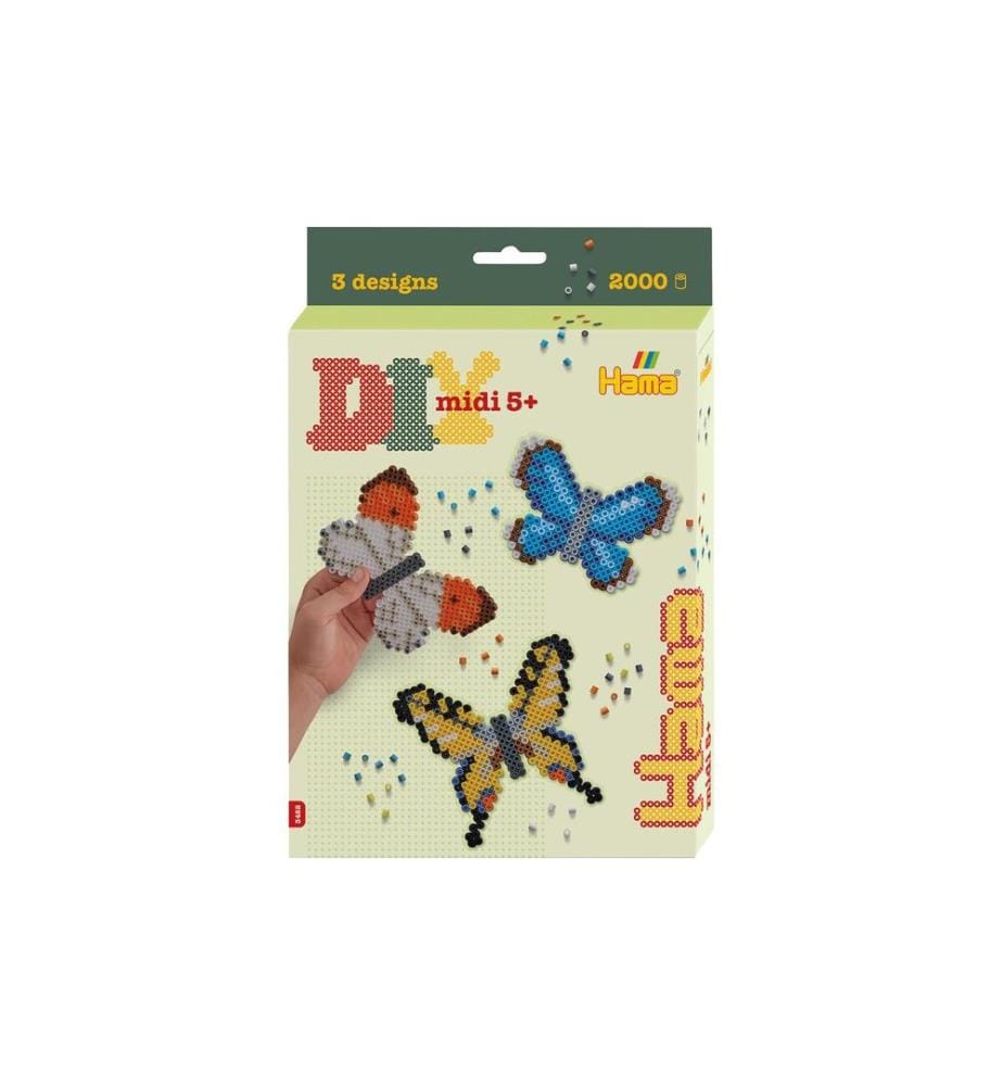 HAMA - Bügelperlen Platten Schmetterlinge, 2000 Stk. Mehrfarbig