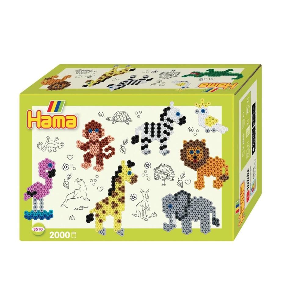HAMA - Bügelperlen-Set Zootiere Midi 2000 Stk. Mehrfarbig