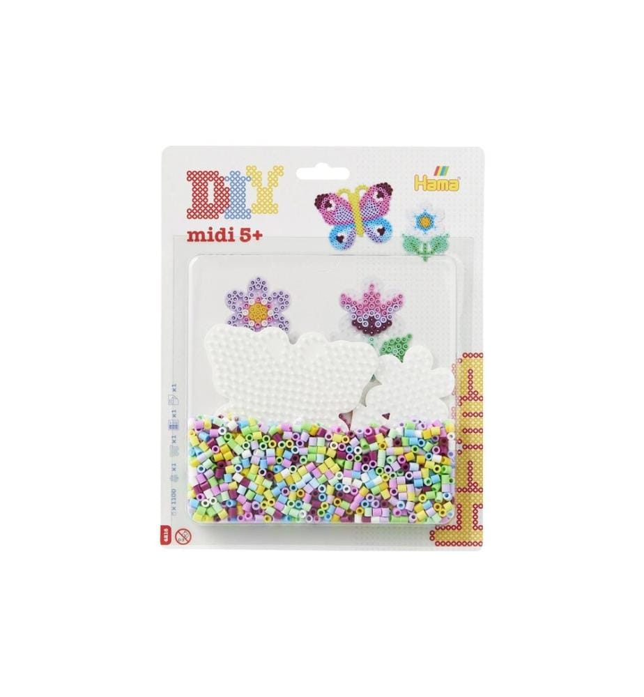HAMA - Kits de perles à repasser Midi Papillon et Fleur 1100 pcs. Noir