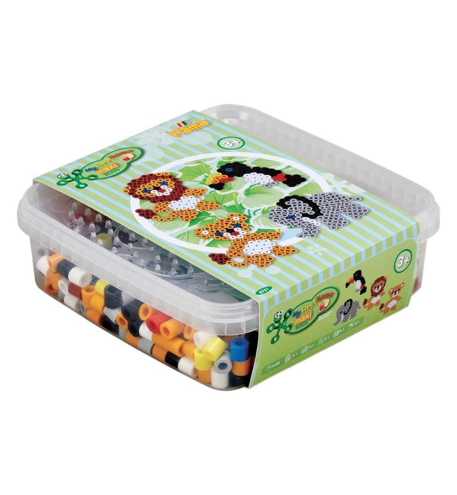 HAMA - Bügelperlen-Set Maxi Löwe Elefant 600 Perlen Mehrfarbig