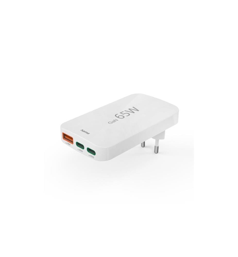 HAMA - Ladegerät 2x USB-C 1x USB-A flach PD 65 W weiss