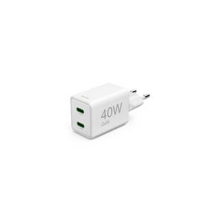 HAMA - Ladegerät Schnell GaN 2x USB-C PD 40 W weiss