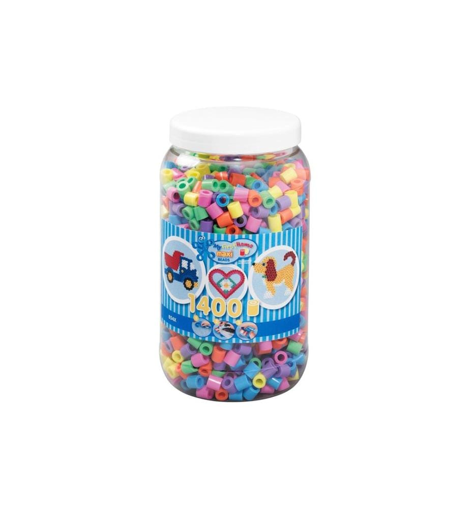 HAMA - Bügelperlen Maxi Pastell-Mix, 1400 Stück