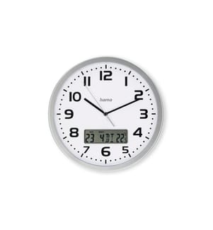 HAMA - Wanduhr Moorea Ø 30 cm, Silber