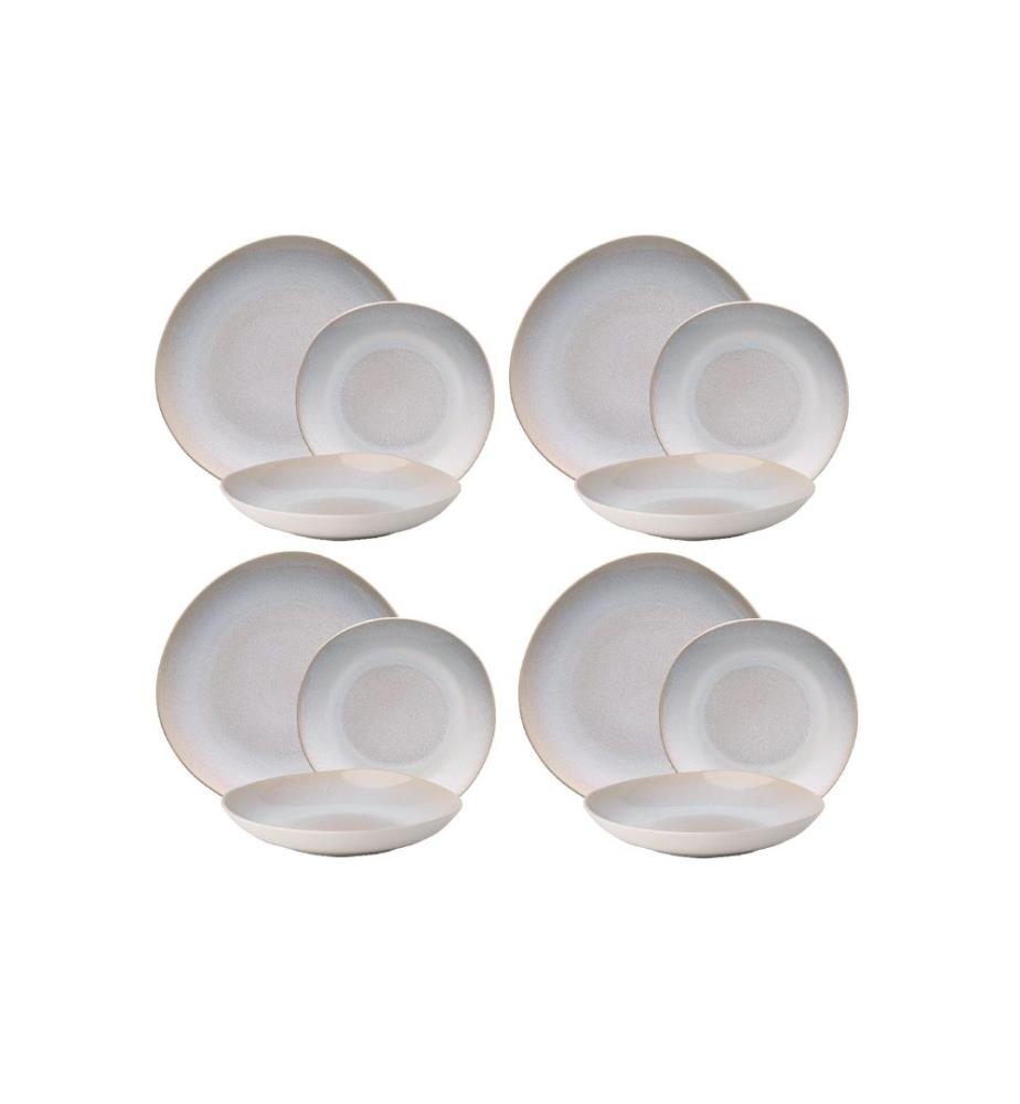 Lunasol - Set d'assiettes Elements North Organic Gris clair