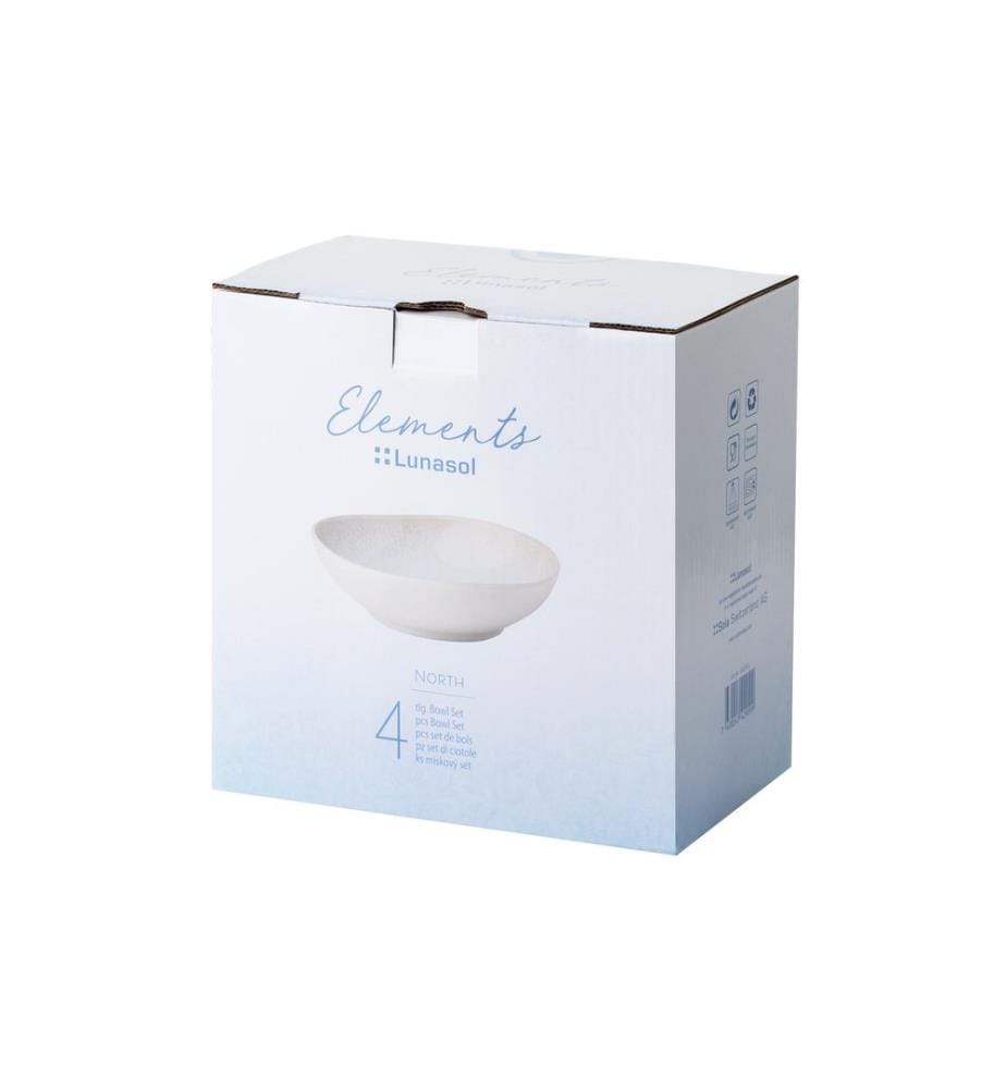 Lunasol - Schale Elements North Organic 4 Stück, Hellgrau