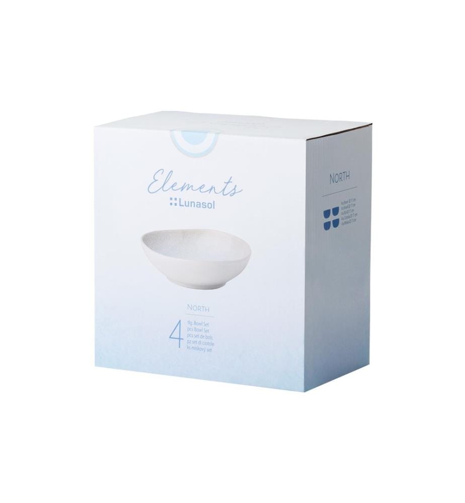 Lunasol - Schale Elements North Organic 4 Stück, Hellgrau