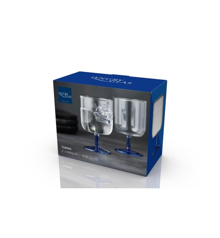 Lyngby - Weingläser-Set Torino Blau, 2 Stück, 30 cl