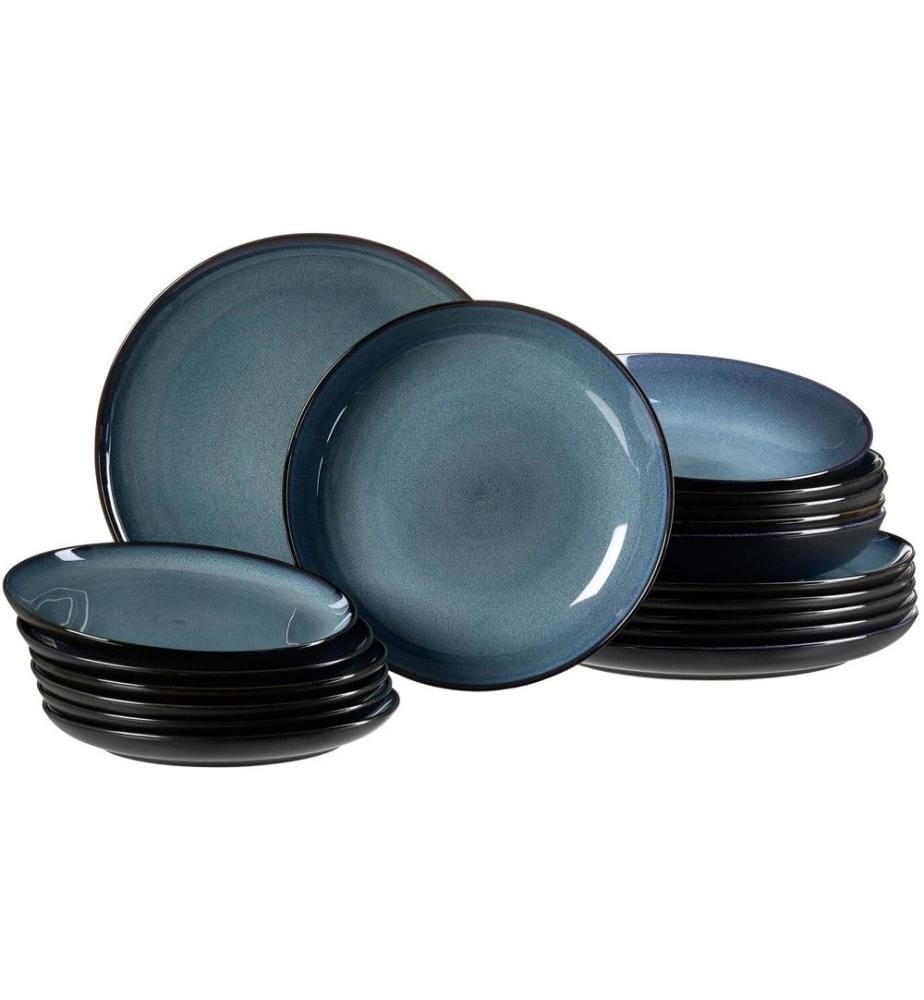 Ritzenhoff & Breker - Assiette non décorative Bali 18 pièces, bleu