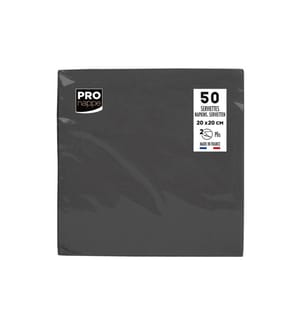 PRO nappe - Serviettes en papier 20 cm x 20 cm, 50 Pièce/s, Noir