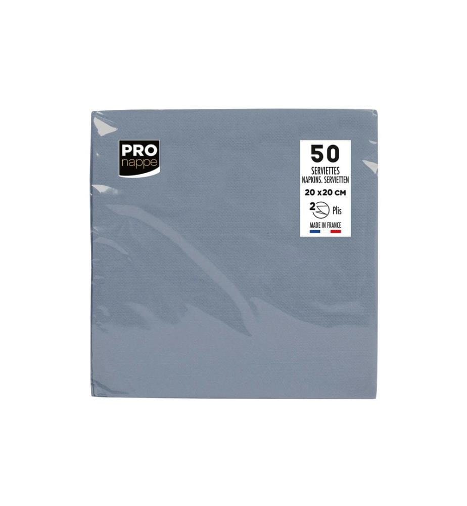 PRO nappe - Serviettes en papier 20 cm x 20 cm, 50 Pièce/s, Gris