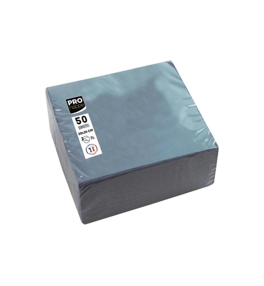 PRO nappe - Serviettes en papier 20 cm x 20 cm, 50 Pièce/s, Gris