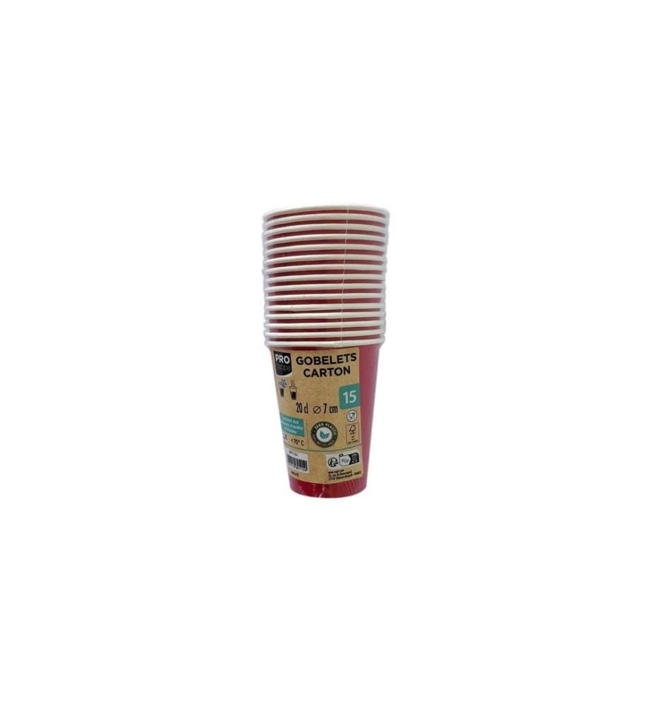 PRO nappe - Gobelets jetables 2 dl, 15 Pièce/s, Rouge