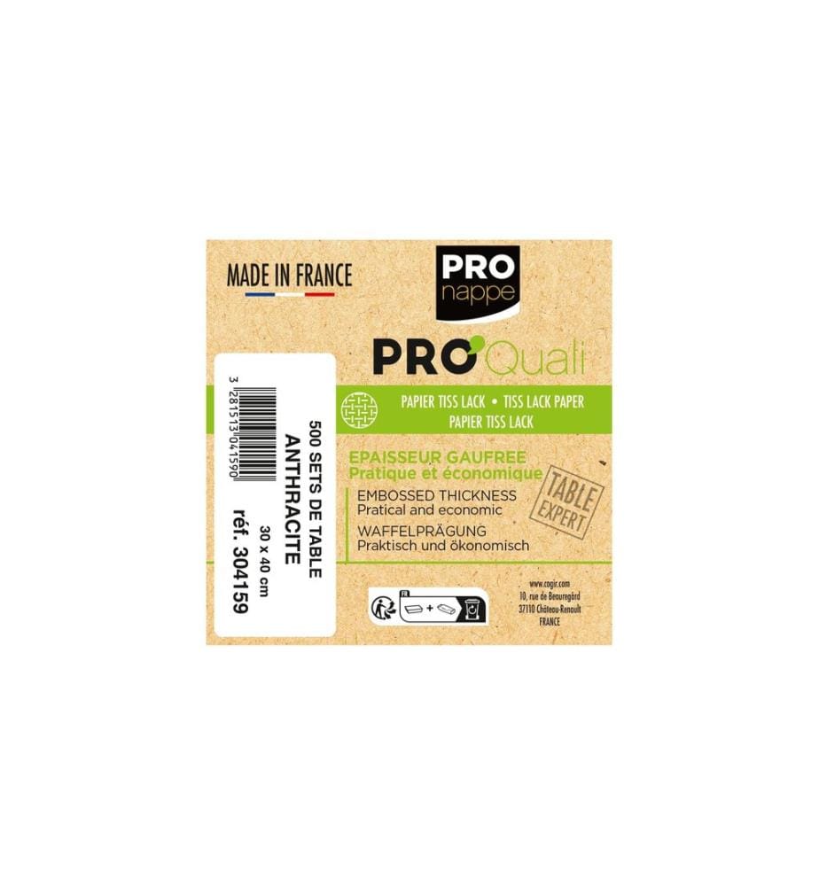 PRO nappe - Tischset 500 Stück, 30 cm x 40 cm, Anthrazit