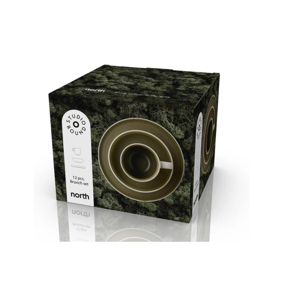 Studio Round - Set d'assiettes North 12 pièces, Vert