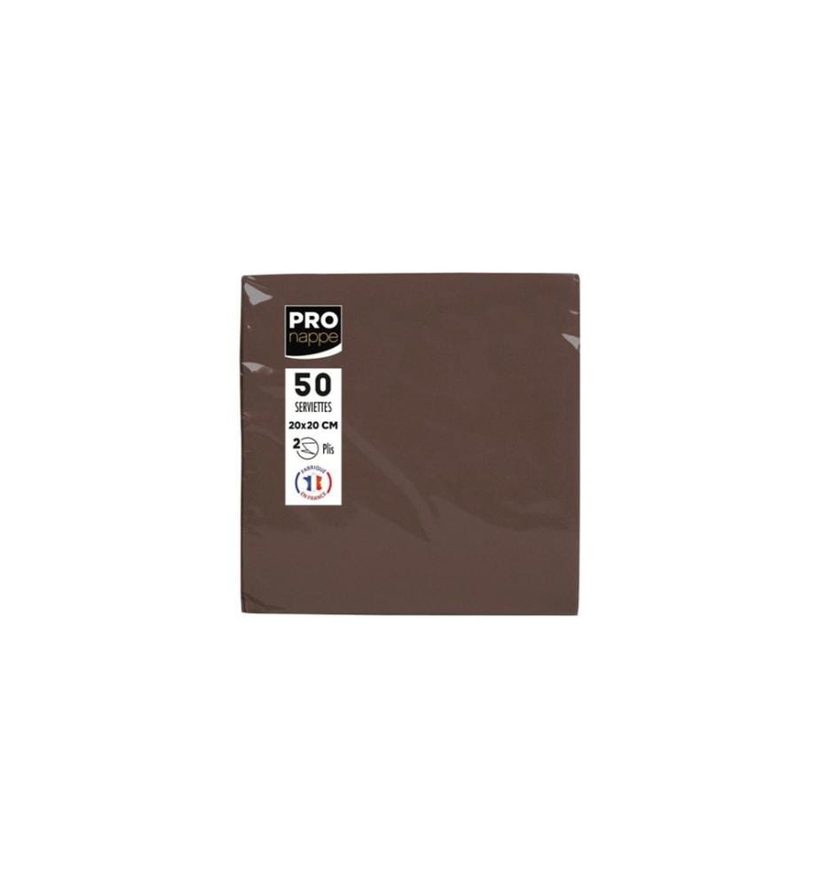 PRO nappe - Serviettes en papier chocolat 20 cm x 20 cm, 50 Pièce/s