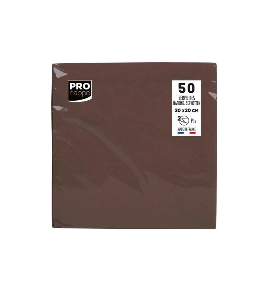 PRO nappe - Serviettes en papier chocolat 20 cm x 20 cm, 50 Pièce/s
