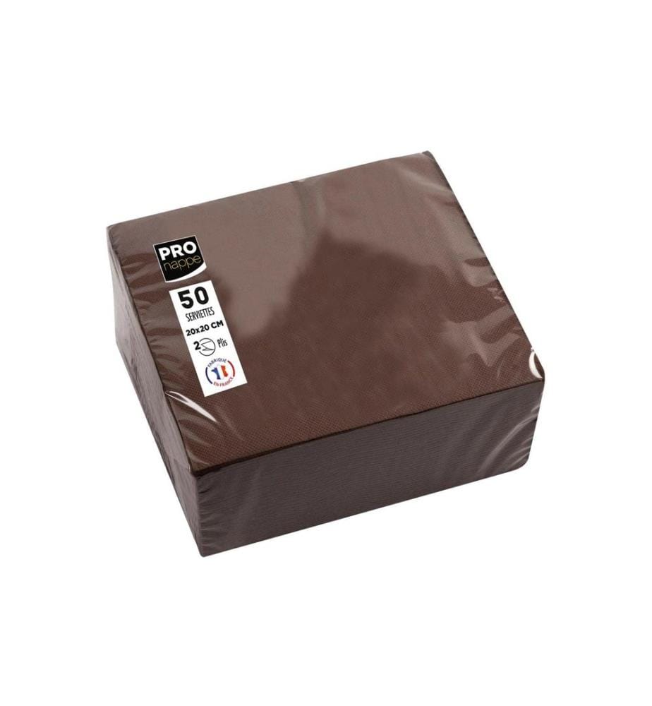 PRO nappe - Serviettes en papier chocolat 20 cm x 20 cm, 50 Pièce/s