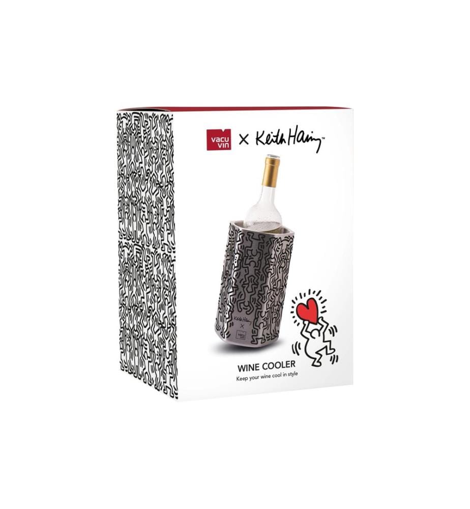 Vacuvin - Rafraîchisseur de bouteille Keith Haring Noir/Argenté