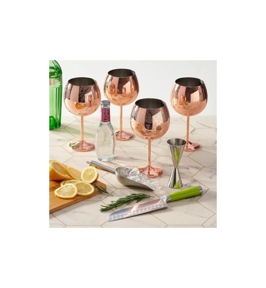 Oak & Steel - Verre à gin 700 ml, 4 Pièce/s, Or rose