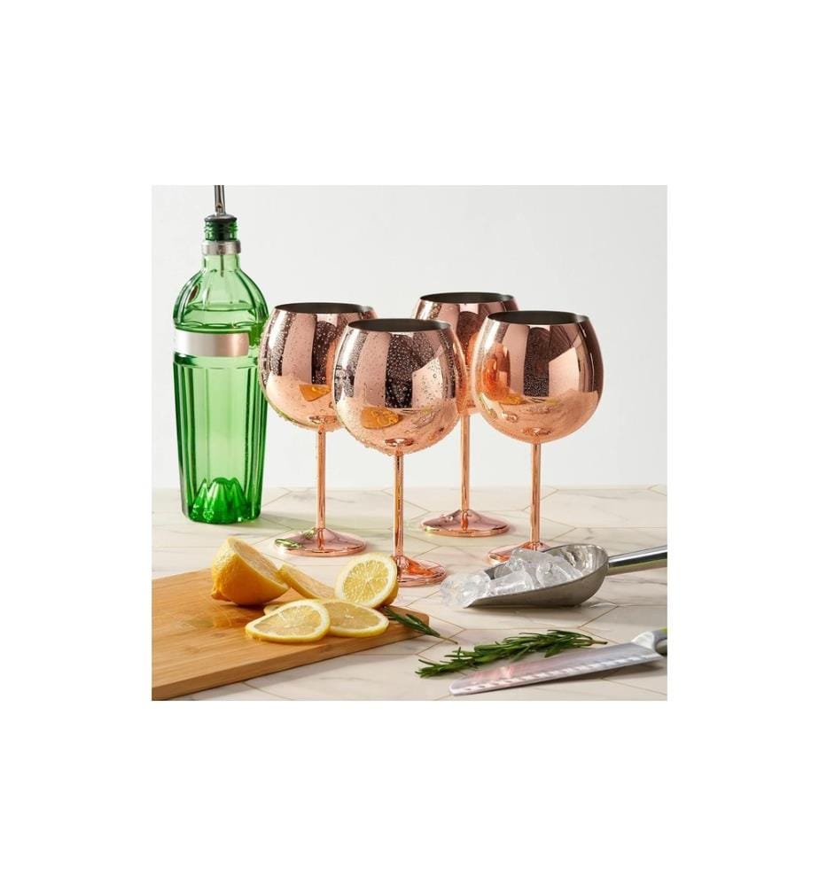 Oak & Steel - Verre à gin 700 ml, 4 Pièce/s, Or rose