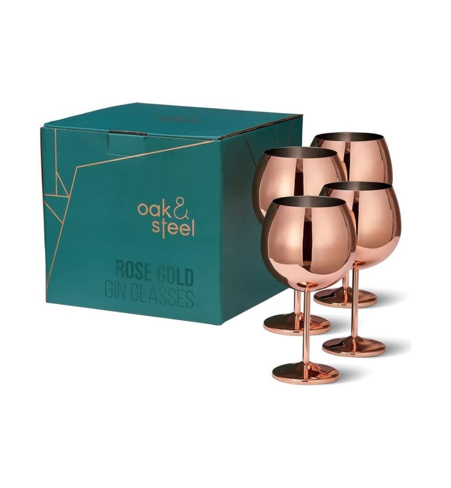 Oak & Steel - Verre à gin 700 ml, 4 Pièce/s, Or rose