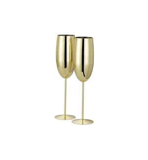 Oak & Steel - Verre à champagne 285 ml, 2 Pièce/s, Doré