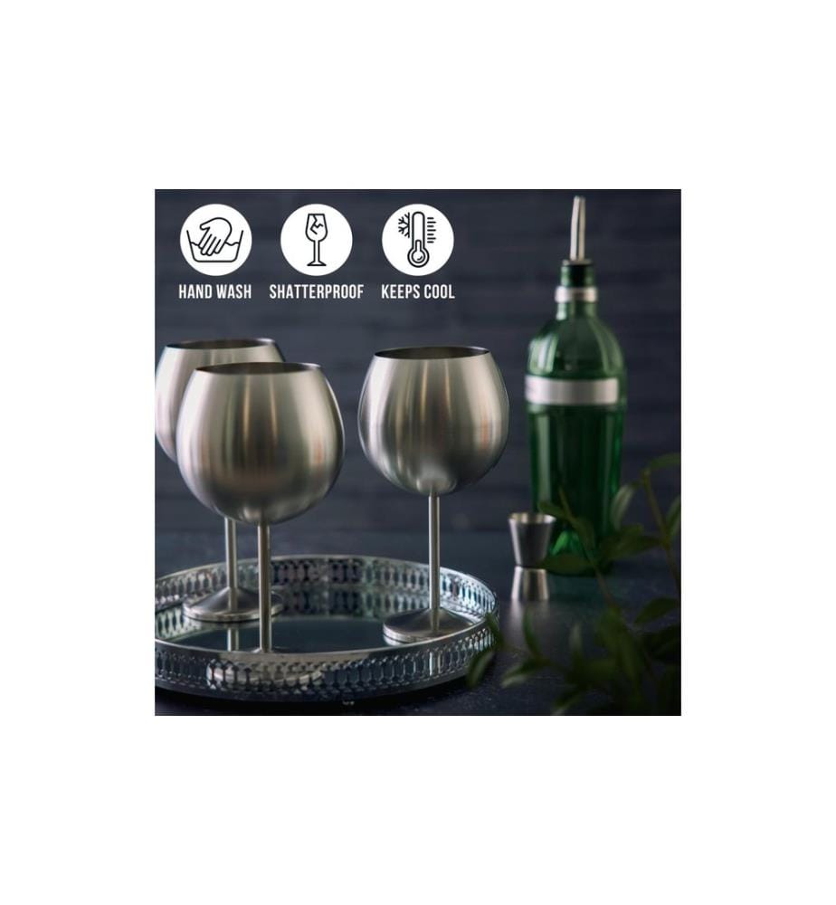 Oak & Steel - Verre à gin 700 ml, 4 Pièce/s, Argenté