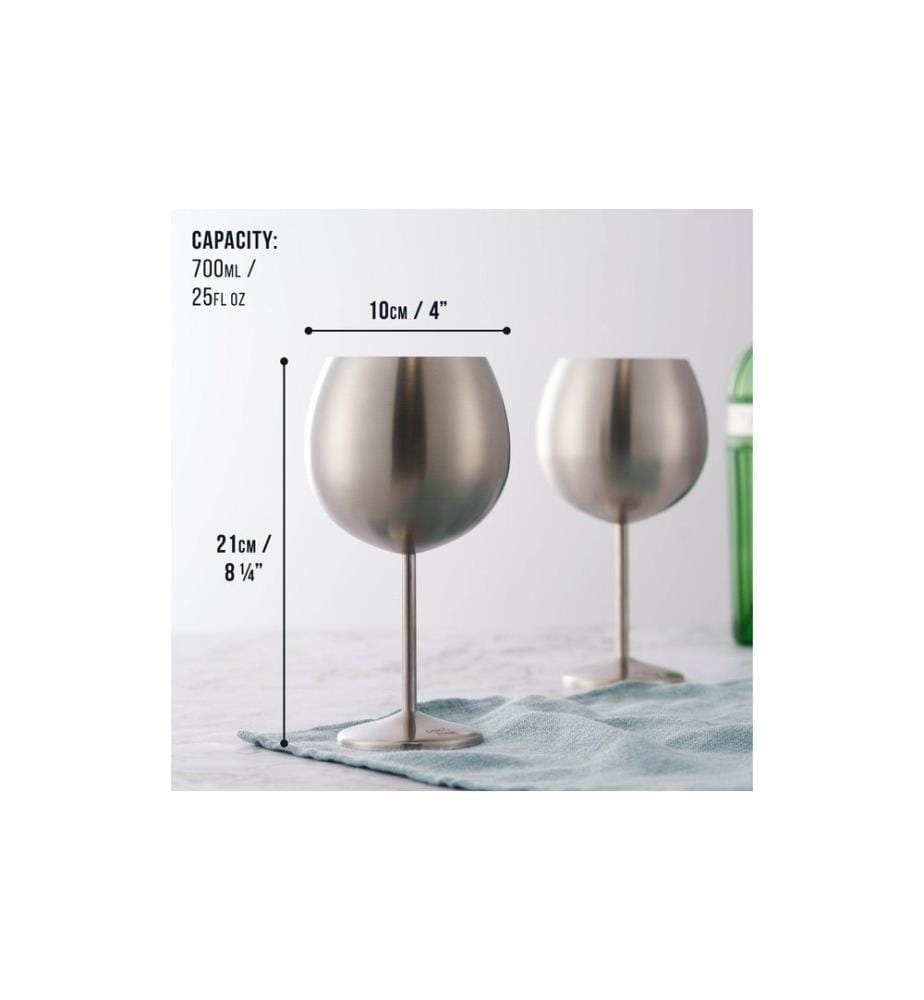 Oak & Steel - Verre à gin 700 ml, 4 Pièce/s, Argenté